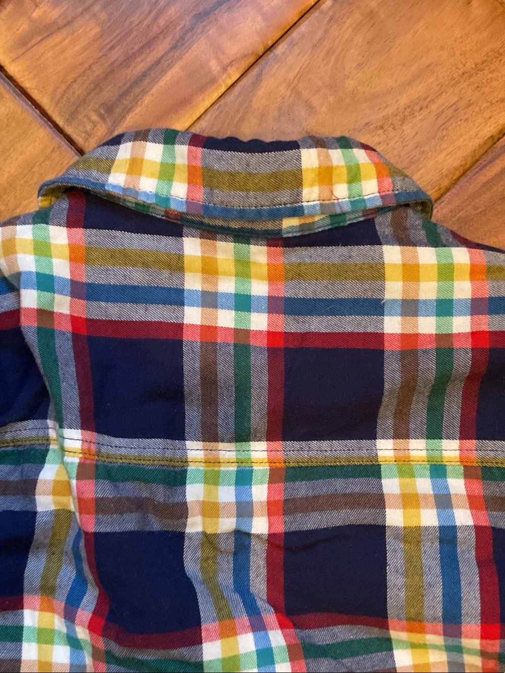 Boden Navy Multicolor Plaid Button-Front Shirt Jacket - Picture 7 of 7